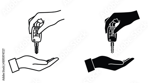 Handing over car keys to new owner