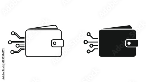 Digital wallet illustration with circuit board