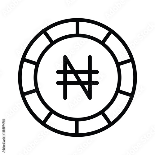 Modern line icon of nigerian naira is editable for use