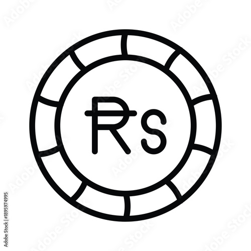 A visually appealing line icon of pakistani rupee is ready