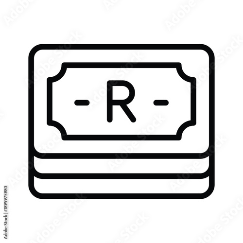 Grab this line icon showing south african rand currency