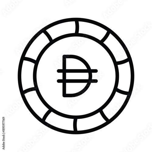 Modern line icon showing uae dirham is editable