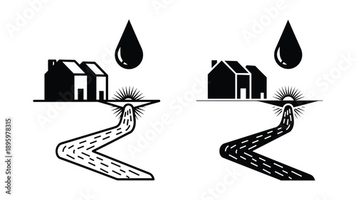 Oil spill affecting residential area