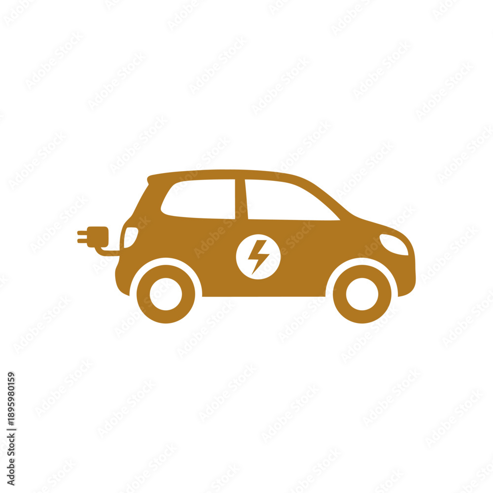 Fototapeta premium transportation, eco, bicycle, electric, vehicle, car, green, icon, vector, illustration, ecology, environment, sustainable, energy, clean, minimal, transport, flat, isolated, bike, nature, symbol