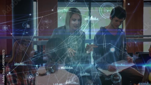 Animation of network of connections over diverse students