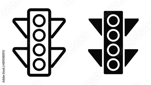 Traffic light icon set