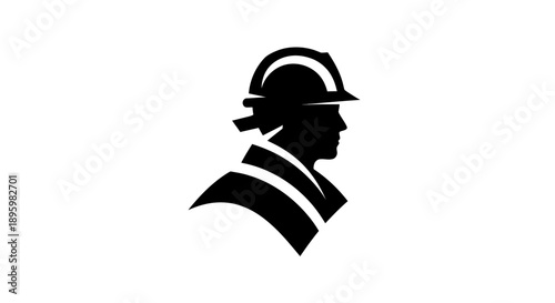 Firefighter Helmet Silhouette Logo