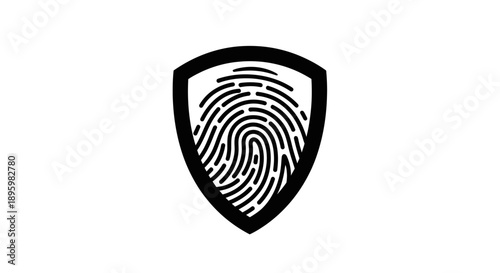 Shield with Fingerprint Icon