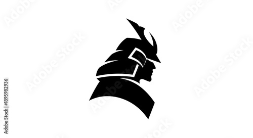 Samurai warrior helmet silhouette