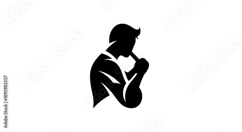 Man holding a pipe silhouette