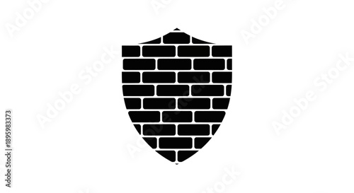Brick Wall Shield Icon