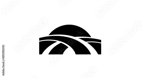 Abstract Arches and Sun Logo