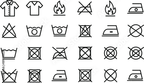 Laundry care symbols and instructions