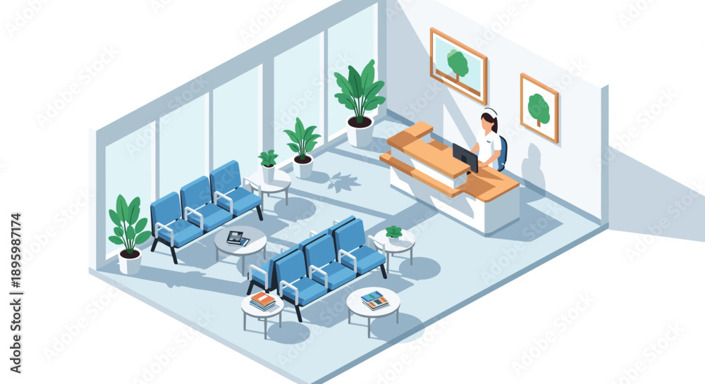 Obraz premium Modern Office Space with Employees Working.