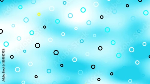 Displaying Floating Circular Elements in a Bright Blue Gradient Background