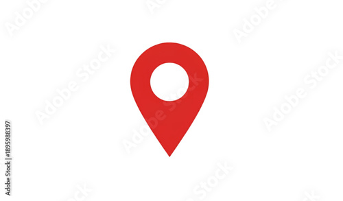 Red Location Pin Drop Flat 2D Vector Icon