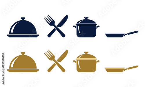 Kitchen Serving and Cookware Icons