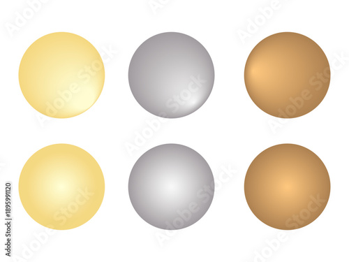 ゴールド、シルバー、ブロンズの丸セット