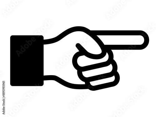 ?指矢印　モノクロアイコン