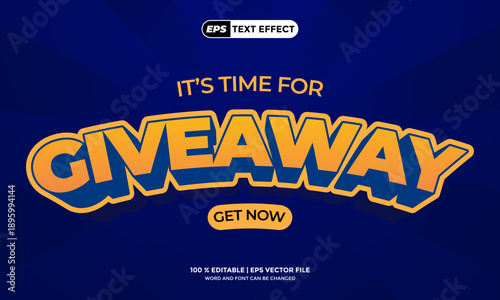 3D Text Effect Giveaway Design Template