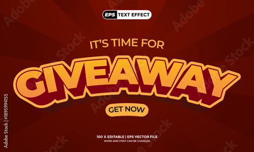 3D Text Effect Giveaway Design Template