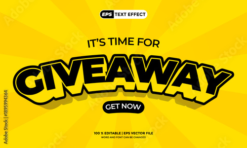 3D Text Effect Giveaway Design Template