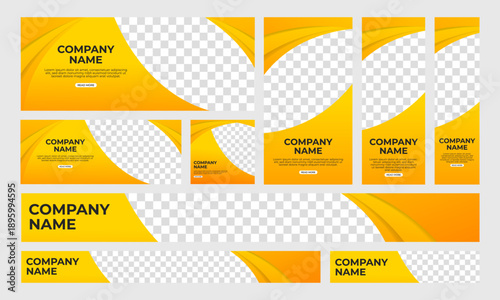 Abstract Modern Gradient Web Banner Template Set for Website Header, Social Media Cover, Template Design, Flayer