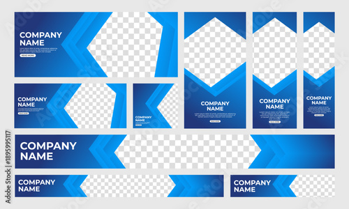 Abstract Modern Gradient Web Banner Template Set for Website Header, Social Media Cover, Template Design, Flayer