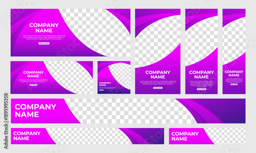 Abstract Modern Gradient Web Banner Template Set for Website Header, Social Media Cover, Template Design, Flayer