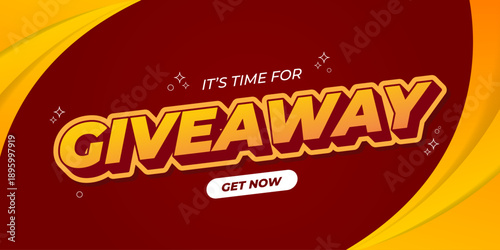 Giveaway Text Effect Design Template Design