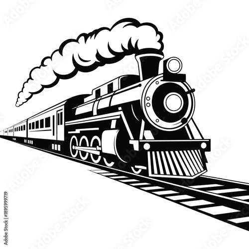 steam locomotive with train