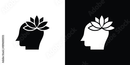 mindful wellness Icon Sheet Black And White