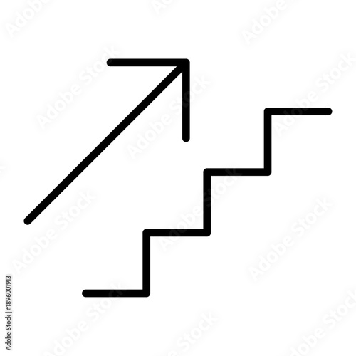 Stairs up arrow graph sign icon. Flat web walk step design vector illustration .