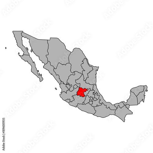 Guanajuato of Mexico map shape, travel web concept icon vector illustration .