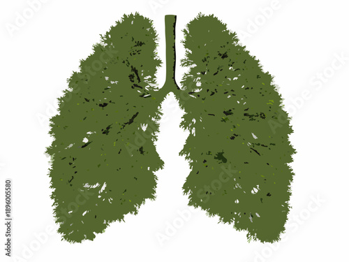 Lungs shaped like a tree symbolizing breath and environmental health
