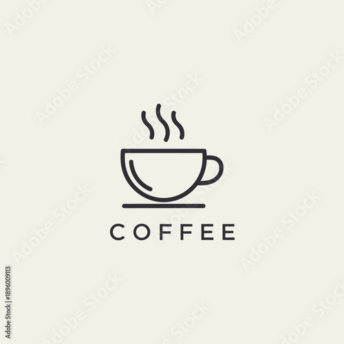 Minimalist coffee cup illustration with steam rising