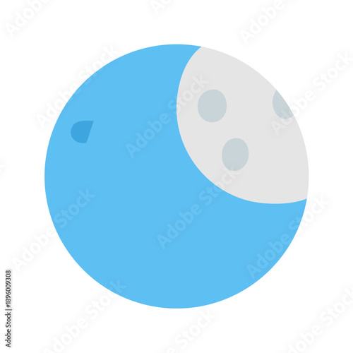 Simple Moon Phase Illustration Against Black Sky Background