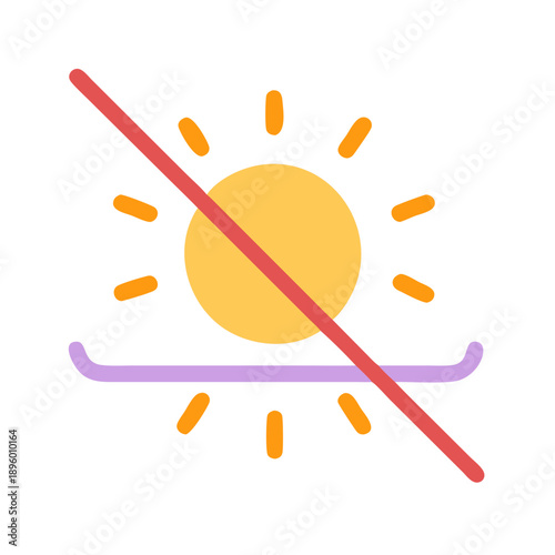 No Sunlight icon illustration on White Background for design