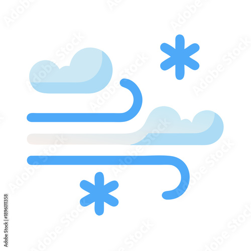 Stylized wind and snow icon on White Background vector