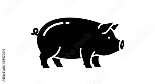 Simple illustration of a pig silhouette standing in profile view on a clean background.