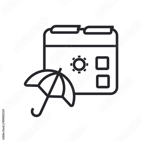 vacation icons outline and Flat Style,transparent background