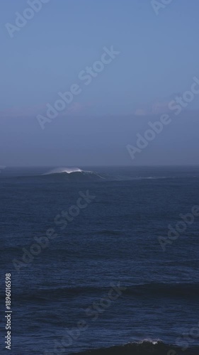 Belharra wave, one the highest of the world appearing at the basque coast next to Saint Jean de Luz; Basque Country.