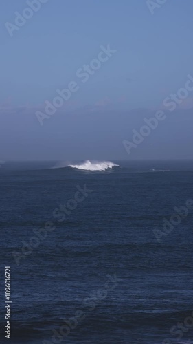 Belharra wave, one the highest of the world appearing at the basque coast next to Saint Jean de Luz; Basque Country.