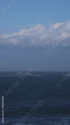 Belharra wave, one the highest of the world appearing at the basque coast next to Saint Jean de Luz; Basque Country.
