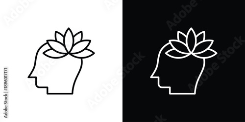 mindful wellness Icon Sheet Black And White