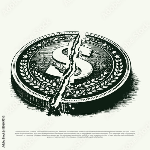 Dollar Coin Vector Illustration