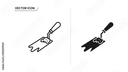 Trowel icon set for construction and building