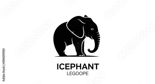 Silhouette of an elephant with the text ICEPHANT LEGOOPE.