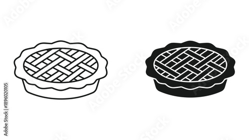 Delicious pie illustration in black and white