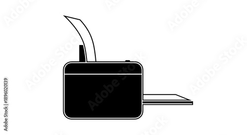 Simple Black and White Illustration of a Printer.